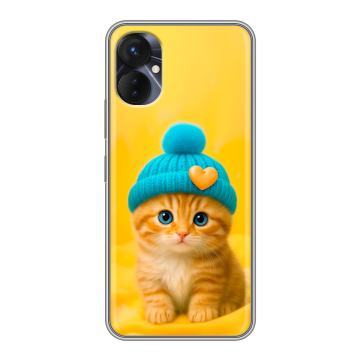 Силиконовый противоударный чехол на Tecno Spark 9 Pro с принтом Котенок в шапке Силиконовый противоударный чехол на Tecno Spark 9 Pro с принтом Котенок в шапке