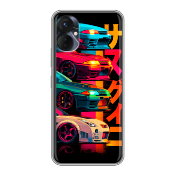 Силиконовый противоударный чехол на Tecno Spark 9 Pro с принтом Гоночные машины Силиконовый противоударный чехол на Tecno Spark 9 Pro с принтом Гоночные машины