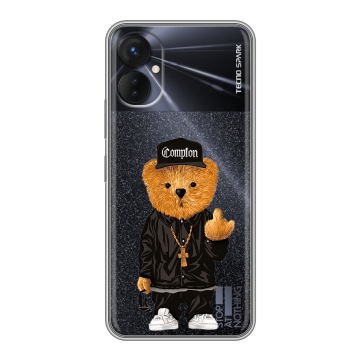 Силиконовый противоударный чехол на Tecno Spark 9 Pro с принтом Мишка