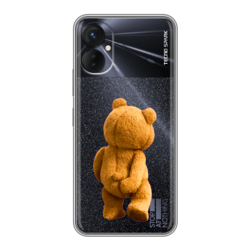 Силиконовый противоударный чехол на Tecno Spark 9 Pro с принтом Медведь Силиконовый противоударный чехол на Tecno Spark 9 Pro с принтом Медведь