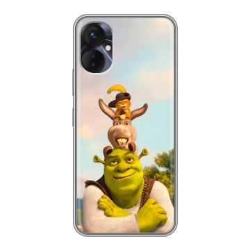 Силиконовый противоударный чехол на Tecno Spark 9 Pro с принтом Шрек Shrek Силиконовый противоударный чехол на Tecno Spark 9 Pro с принтом Шрек Shrek