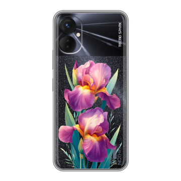 Силиконовый противоударный чехол на Tecno Spark 9 Pro с принтом Цветы орхидеи Силиконовый противоударный чехол на Tecno Spark 9 Pro с принтом Цветы орхидеи