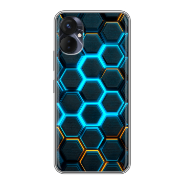 Силиконовый противоударный чехол на Tecno Spark 9 Pro с принтом Неоновые соты Силиконовый противоударный чехол на Tecno Spark 9 Pro с принтом Неоновые соты