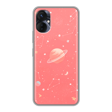 Силиконовый противоударный чехол на Tecno Spark 9 Pro с принтом Розовый космос Силиконовый противоударный чехол на Tecno Spark 9 Pro с принтом Розовый космос