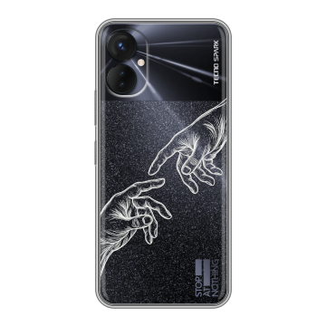 Силиконовый противоударный чехол на Tecno Spark 9 Pro с принтом Сотворение мира Силиконовый противоударный чехол на Tecno Spark 9 Pro с принтом Сотворение мира