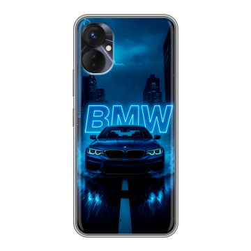 Силиконовый противоударный чехол на Tecno Spark 9 Pro с принтом BMW БМВ Силиконовый противоударный чехол на Tecno Spark 9 Pro с принтом BMW БМВ