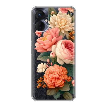 Силиконовый противоударный чехол на Tecno Spark 9 Pro с принтом цветы Силиконовый противоударный чехол на Tecno Spark 9 Pro с принтом цветы