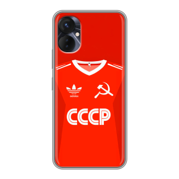 Силиконовый противоударный чехол на Tecno Spark 9 Pro с принтом Флаг Герб СССР