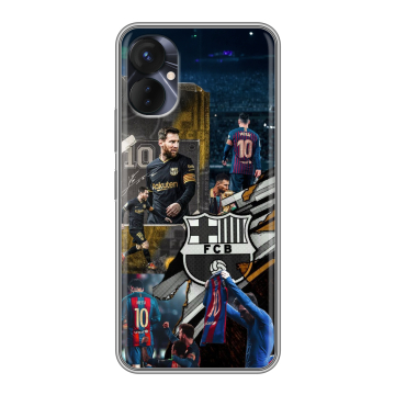 Силиконовый противоударный чехол на Tecno Spark 9 Pro с принтом Messi Barcelona Силиконовый противоударный чехол на Tecno Spark 9 Pro с принтом Messi Barcelona