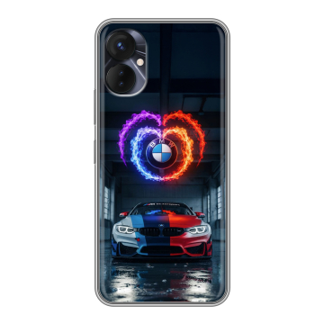 Силиконовый противоударный чехол на Tecno Spark 9 Pro с принтом BMW БМВ Силиконовый противоударный чехол на Tecno Spark 9 Pro с принтом BMW БМВ