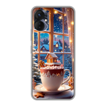 Силиконовый противоударный чехол на Tecno Spark 9 Pro с принтом Новый год