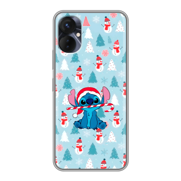 Силиконовый противоударный чехол на Tecno Spark 9 Pro с принтом Стич Новый год Силиконовый противоударный чехол на Tecno Spark 9 Pro с принтом Стич Новый год