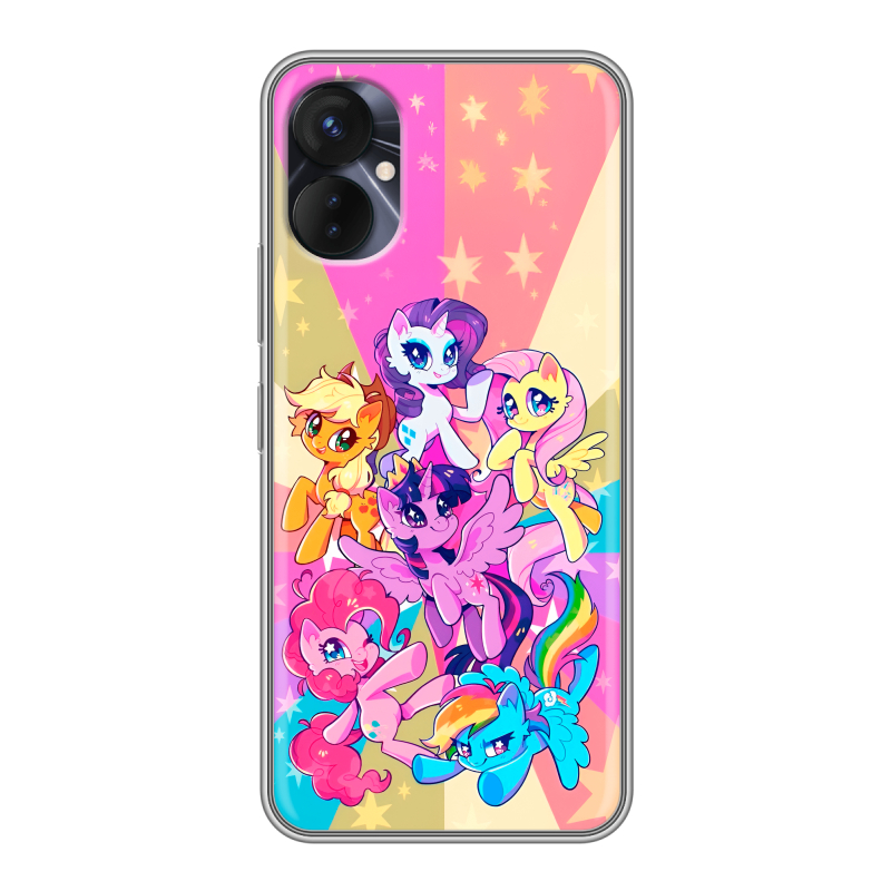 Силиконовый противоударный чехол на Tecno Spark 9 Pro с принтом My little pony Дружба чудо Силиконовый противоударный чехол на Tecno Spark 9 Pro с принтом My little pony Дружба чудо