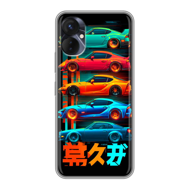 Силиконовый противоударный чехол на Tecno Spark 9 Pro с принтом машины тачки Силиконовый противоударный чехол на Tecno Spark 9 Pro с принтом машины тачки