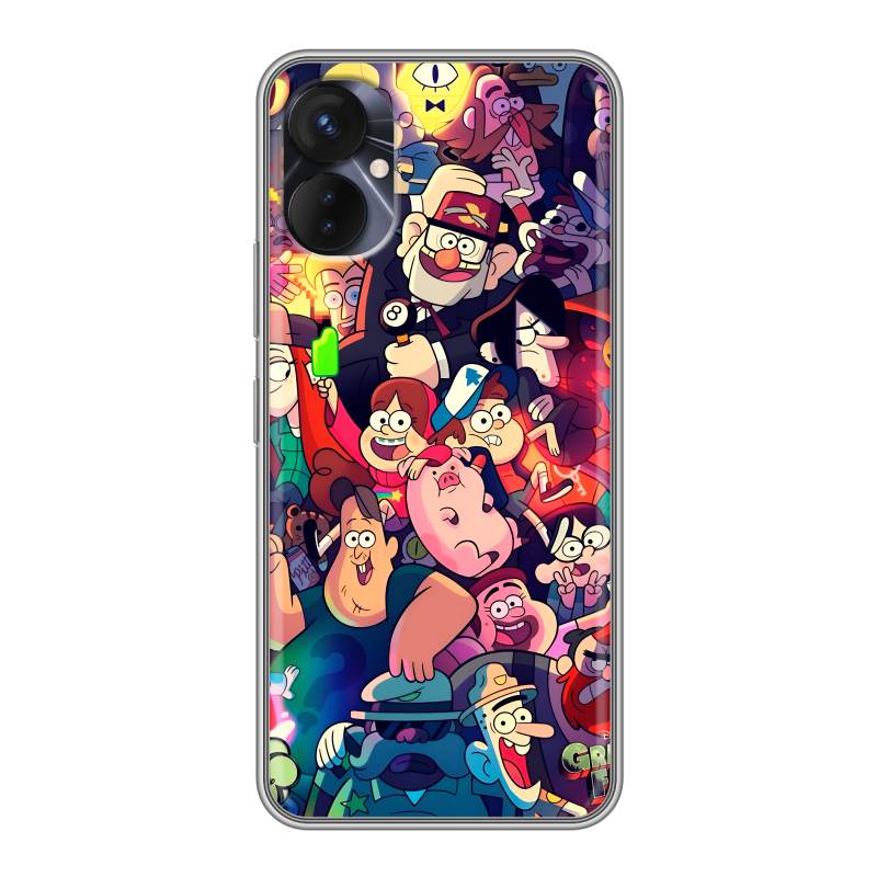 Силиконовый противоударный чехол на Tecno Spark 9 Pro с принтом Gravity Falls Гравити Фолз Силиконовый противоударный чехол на Tecno Spark 9 Pro с принтом Gravity Falls Гравити Фолз