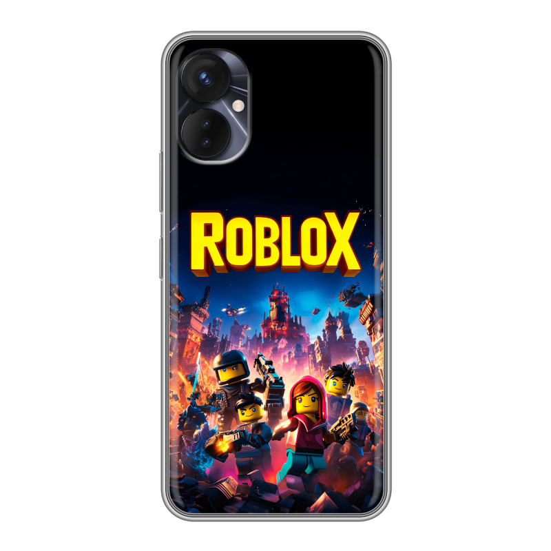 Силиконовый противоударный чехол на Tecno Spark 9 Pro с принтом Roblox Роблокс Силиконовый противоударный чехол на Tecno Spark 9 Pro с принтом Roblox Роблокс