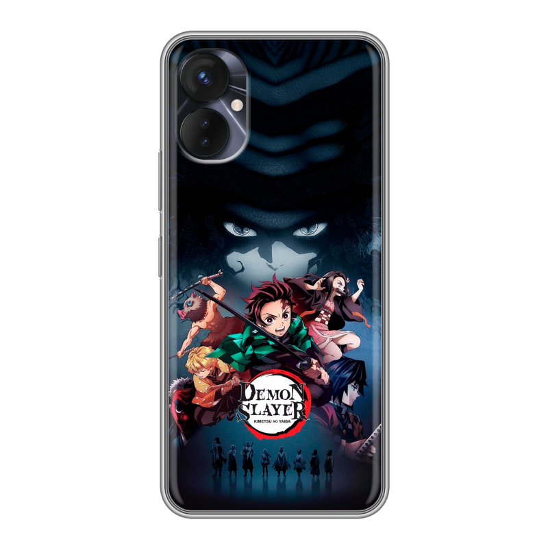 Силиконовый противоударный чехол на Tecno Spark 9 Pro с принтом Demon Slayer Клинок рассекающий демонов Силиконовый противоударный чехол на Tecno Spark 9 Pro с принтом Demon Slayer Клинок рассекающий демонов