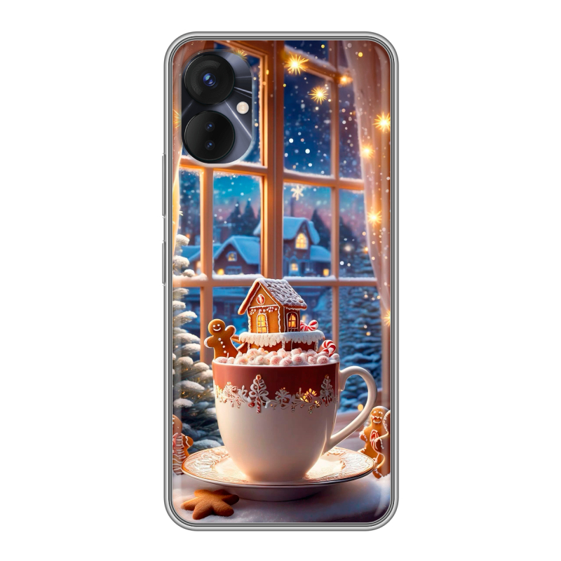 Силиконовый противоударный чехол на Tecno Spark 9 Pro с принтом Новый год Силиконовый противоударный чехол на Tecno Spark 9 Pro с принтом Новый год