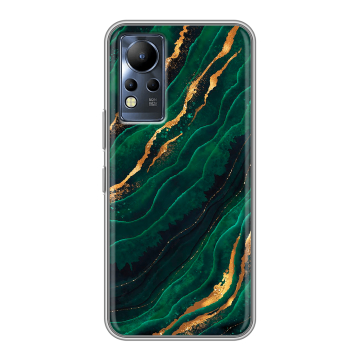 Силиконовый чехол на Infinix Note 12 с принтом Мрамор зеленое золото Силиконовый чехол на Infinix Note 12 с принтом Мрамор зеленое золото