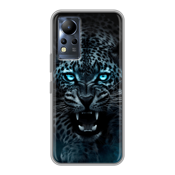 Силиконовый чехол на Infinix Note 12 с принтом Темный леопард Силиконовый чехол на Infinix Note 12 с принтом Темный леопард