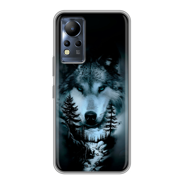 Силиконовый чехол на Infinix Note 12 с принтом Лесной волк Силиконовый чехол на Infinix Note 12 с принтом Лесной волк