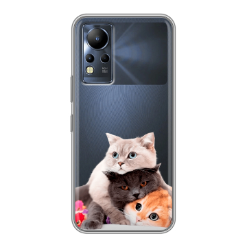 Силиконовый чехол на Infinix Note 12 с принтом Кошки Силиконовый чехол на Infinix Note 12 с принтом Кошки