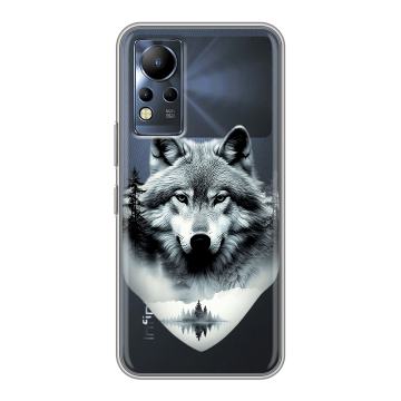 Силиконовый чехол на Infinix Note 12 с принтом Волк в лесу
