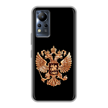 Силиконовый чехол на Infinix Note 12 с принтом Герб России золотой