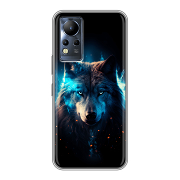 Силиконовый чехол на Infinix Note 12 с принтом Волк ночной Силиконовый чехол на Infinix Note 12 с принтом Волк ночной