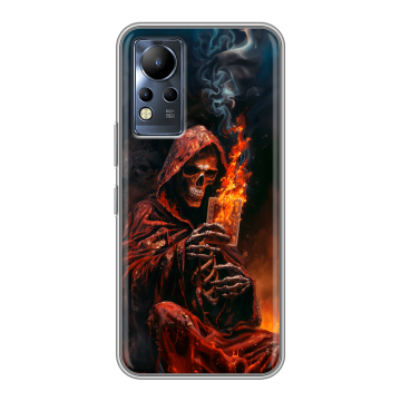 Силиконовый чехол на Infinix Note 12 с принтом Скелет и карты Силиконовый чехол на Infinix Note 12 с принтом Скелет и карты