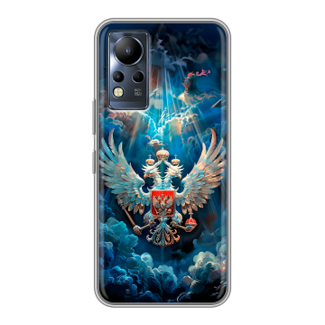 Силиконовый чехол на Infinix Note 12 с принтом Герб флаг России Силиконовый чехол на Infinix Note 12 с принтом Герб флаг России