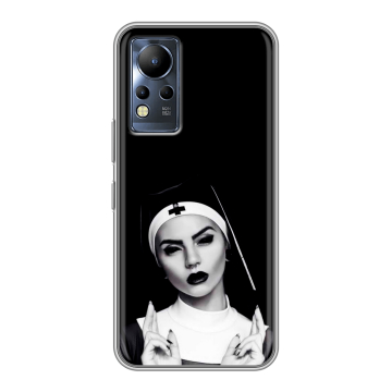 Силиконовый чехол на Infinix Note 12 с принтом монашка