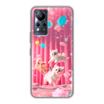 Силиконовый чехол на Infinix Note 12 с принтом милые котики Силиконовый чехол на Infinix Note 12 с принтом милые котики