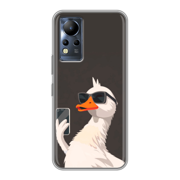 Силиконовый чехол на Infinix Note 12 с принтом утка в очках Силиконовый чехол на Infinix Note 12 с принтом утка в очках