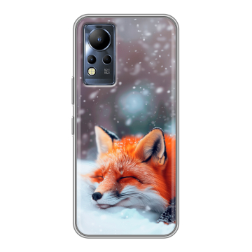 Силиконовый чехол на Infinix Note 12 с принтом лиса