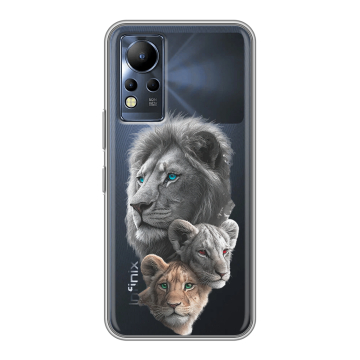 Силиконовый чехол на Infinix Note 12 с принтом Львы Силиконовый чехол на Infinix Note 12 с принтом Львы