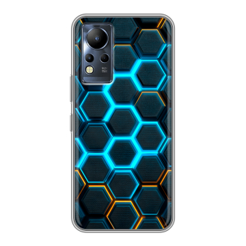 Силиконовый чехол на Infinix Note 12 с принтом Неоновые соты Силиконовый чехол на Infinix Note 12 с принтом Неоновые соты