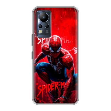 Силиконовый чехол на Infinix Note 12 с принтом Spiderman Человек паук