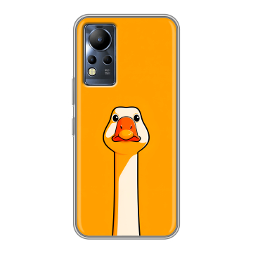 Силиконовый чехол на Infinix Note 12 с принтом Смешная утка Силиконовый чехол на Infinix Note 12 с принтом Смешная утка