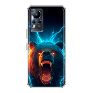 Силиконовый чехол на Infinix Note 12 с принтом Медведь Силиконовый чехол на Infinix Note 12 с принтом Медведь