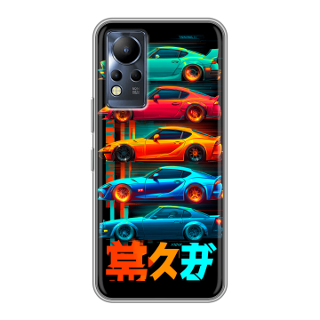 Силиконовый чехол на Infinix Note 12 с принтом машины тачки Силиконовый чехол на Infinix Note 12 с принтом машины тачки