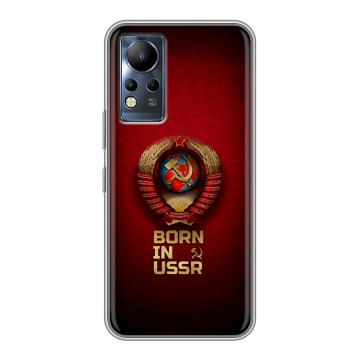 Силиконовый чехол на Infinix Note 12 с принтом Флаг Герб СССР Силиконовый чехол на Infinix Note 12 с принтом Флаг Герб СССР