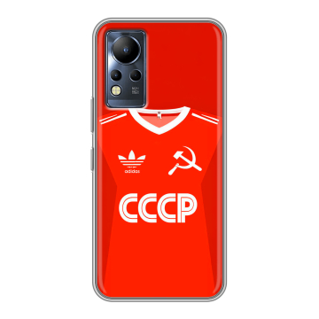 Силиконовый чехол на Infinix Note 12 с принтом Флаг Герб СССР Силиконовый чехол на Infinix Note 12 с принтом Флаг Герб СССР