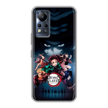 Силиконовый чехол на Infinix Note 12 с принтом Demon Slayer Клинок рассекающий демонов