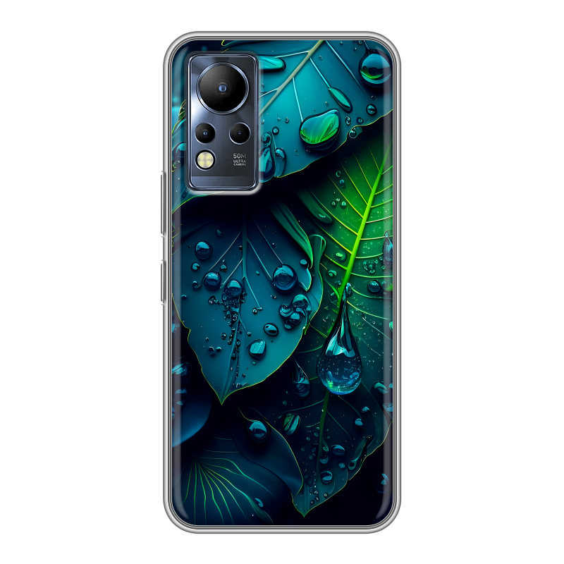 Силиконовый чехол на Infinix Note 12 с принтом Листья Силиконовый чехол на Infinix Note 12 с принтом Листья