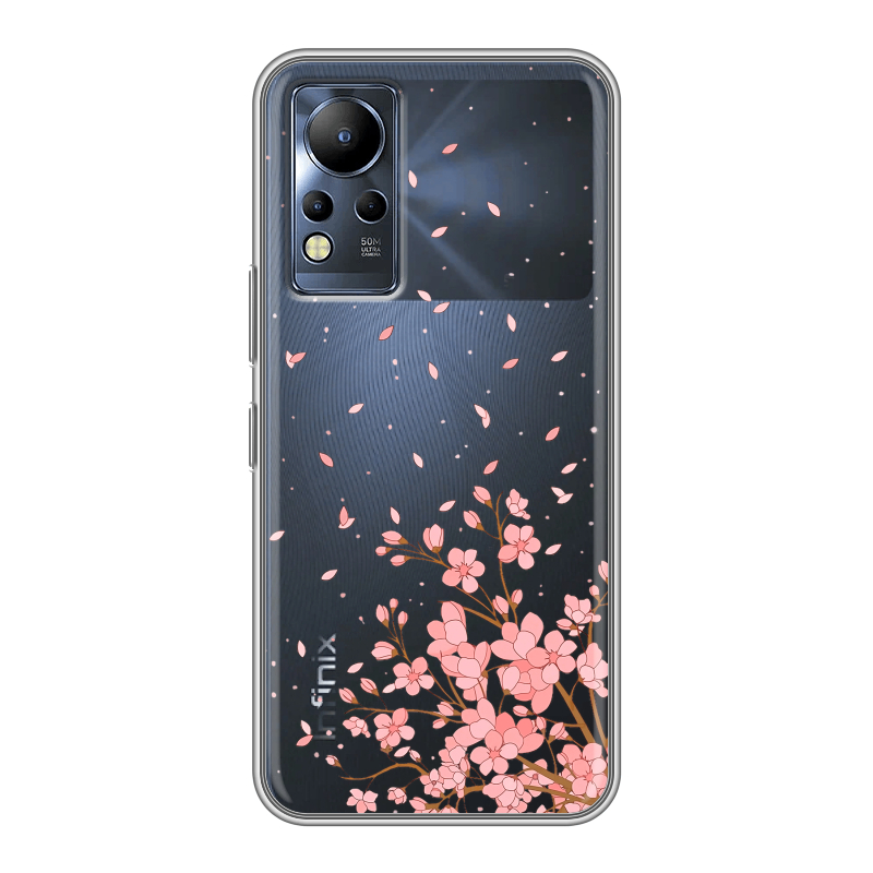 Силиконовый противоударный чехол на Infinix Note 12 с принтом Ветка сакуры Силиконовый противоударный чехол на Infinix Note 12 с принтом Ветка сакуры