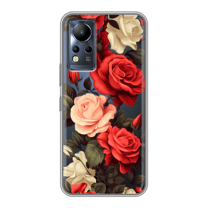 Силиконовый противоударный чехол на Infinix Note 12 с принтом Розы Силиконовый противоударный чехол на Infinix Note 12 с принтом Розы