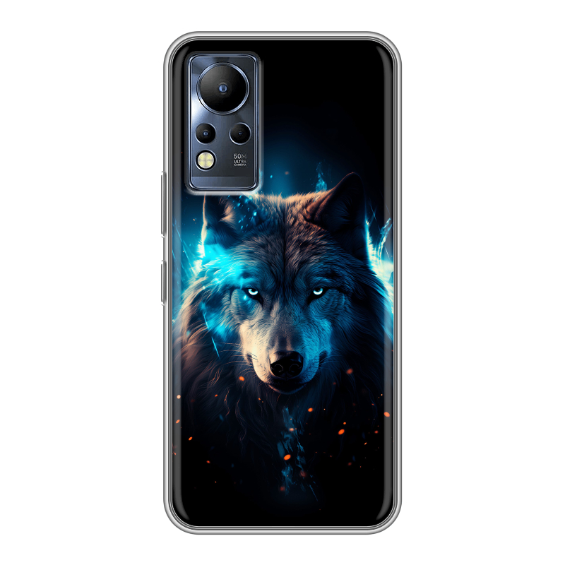 Силиконовый чехол на Infinix Note 12 с принтом Волк ночной Силиконовый чехол на Infinix Note 12 с принтом Волк ночной