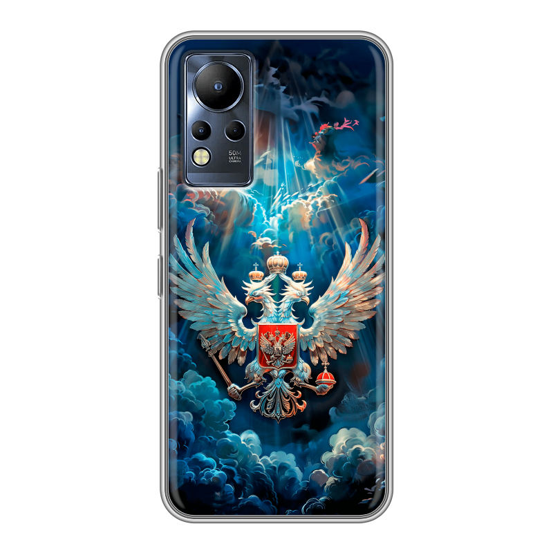 Силиконовый чехол на Infinix Note 12 с принтом Герб флаг России Силиконовый чехол на Infinix Note 12 с принтом Герб флаг России