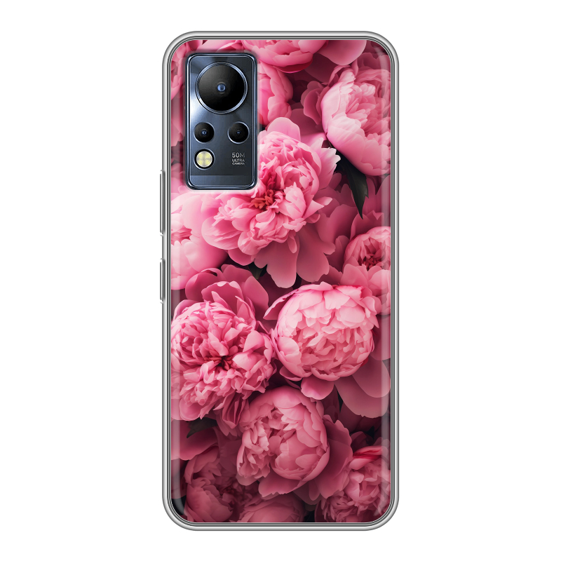 Силиконовый чехол на Infinix Note 12 с принтом цветы пионы Силиконовый чехол на Infinix Note 12 с принтом цветы пионы